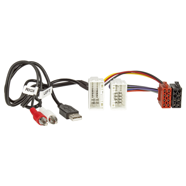 Radio-Adapterkabel HYUNDAI  AUX und USB auf ISO (Spannung + 4 Lautsprecher)