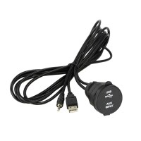USB Klinke 3,5 mm Einbau Buchse Adapter Kabel Anschluss...
