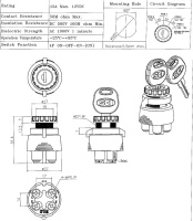Universal Zündschloss Schlüsselschalter 12V DC 15A 2 Schlüssel / 4 Kontakte für Kfz LKW Oldtimer Motorrad Quad ATV Boot Agrar